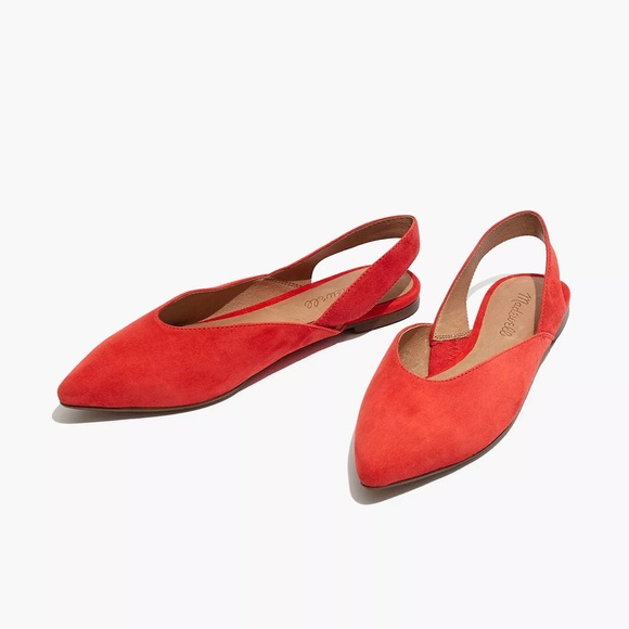 Madewell The Ava Slingback Flat in Coral Suede - Picture 2 of 8